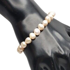 Baroque Natural Light Pink Pearl Stretch Bracelet Vintage